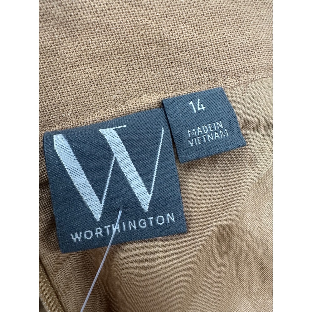 Worthington Striped Wrap Midi Skirt in Tan, Brown and Cream - Picture 4 of 9